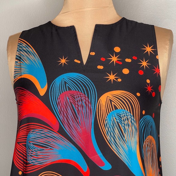 Colorful Maxi Dress Colorful Print Pullover Packable Travel Sleeveless - Picture 6 of 7